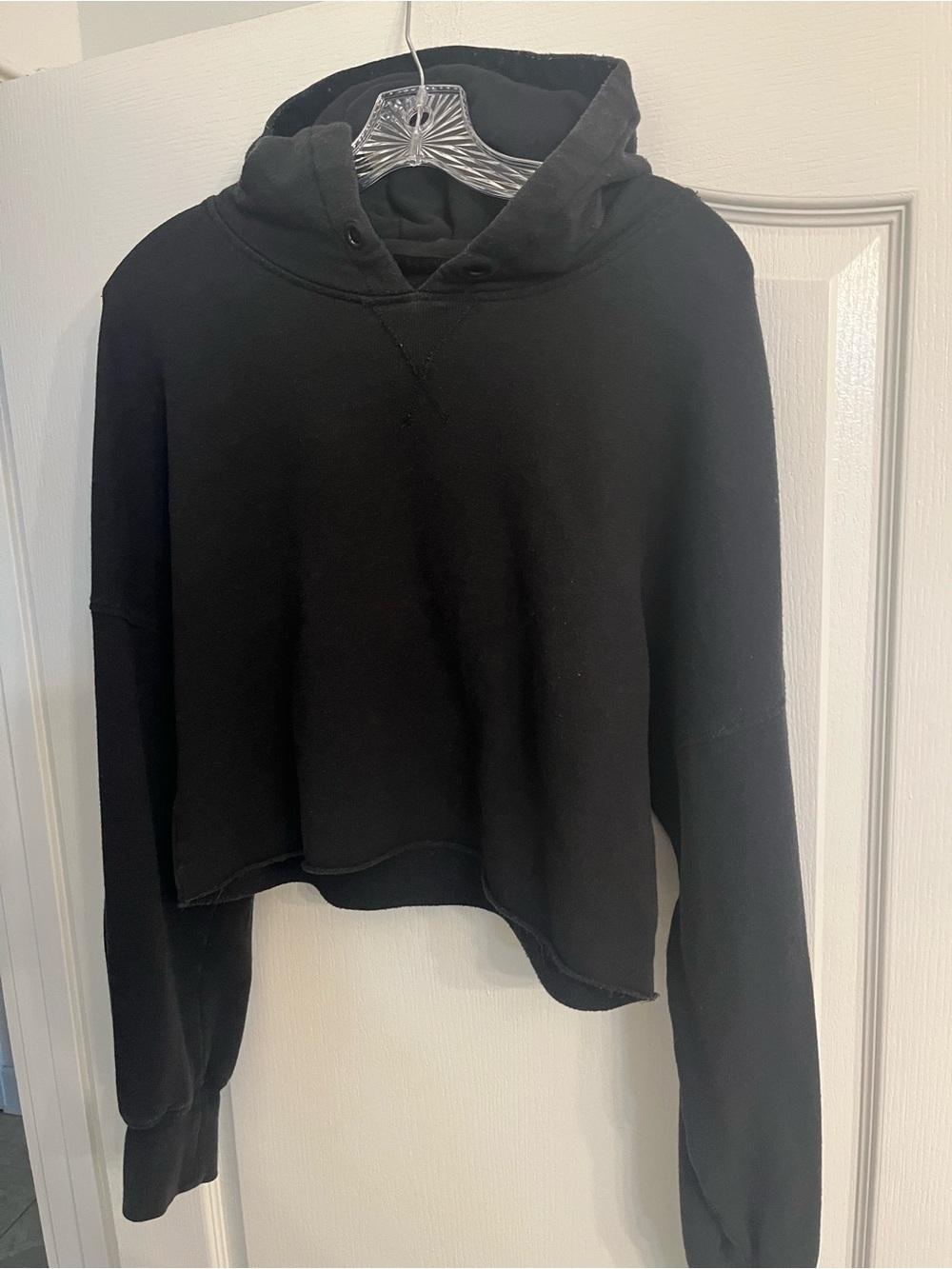 UGG Black Cropped Hoodie - Minimal Pullover